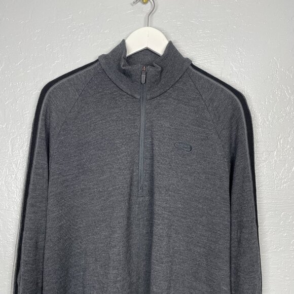 Icebreaker Men XL Dark Gray 320 1/4 Zip Sweater Merino Wool - Picture 3 of 11